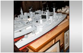 Military Interest Scratch Built Scale Model, Royal Navy HMS Leeds, Leeds Castle fishery protection