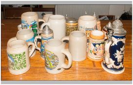 Collection Of Various Steins & Tankards, 16 in total