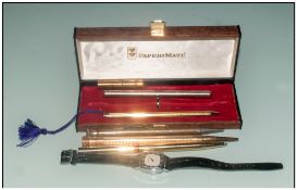 Mixed Lot To Include 3 Gilt Metal Propelling Pencils, Eversharp, ''The Tiny'' & Unbranded, 2 Gilt