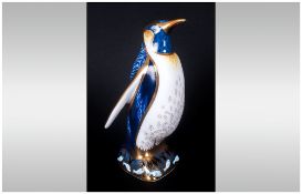 Royal Crown Derby Paperweight ' Emperor Penguin ' Gold Stopper. Date 2007. 5.5 Inches High. 1st