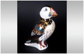 Royal Crown Derby Paperweight ' Puffin ' Gold Stopper. Date 2006. Height 5 Inches. 1st Quality and