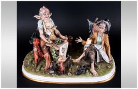 Capodimonte Fine Early and Signed Ltd Edition and Numbered Porcelain Figure Group. No.242 of 300