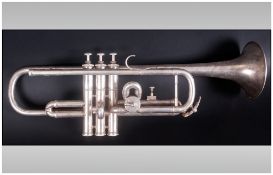 Hawks & Son ''The Empire'' Silver Plated Trumpet Complete With 2 Mouthpieces And A Sheet Holder In