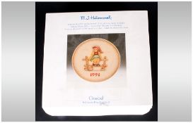 M. J. Hummel 21st Annual Plate, Date 1991 ' Just Resting' Number 287. Hand Painted and Hand Crafted.