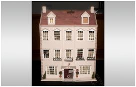 Large Size Dolls House in the Georgian Style with two opening doors to the front  which opens to