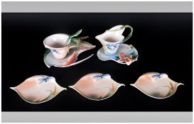 Franz - Fine Hand Painted Porcelain Items (7) in total. Mint Condition. Comprising decorative