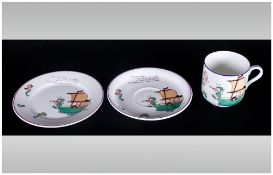 Shelley Mabel Lucie Attwell Trio Cup, Saucer & Side Plate. c.1930's. Reg Num.721559, With The