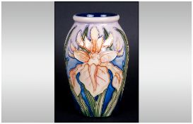 Moorcroft Tubelined & Numbered Edition Small Vase, 'Water Lilies', Yellow colourway. 4.25'' in