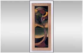 Moorcroft - Tube lined Modern Framed Rectangle Shaped Plaque ' South Pacific ' Designer Sian Leeper.