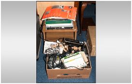 2 Boxes Of Miscellaneous To Include Sony Net MD Mini Disk Deck MD-JE780, Golf Putting Machine And