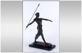 A 20th Century Bronze Figure 'Diana The Huntress With Spear' signed R.Leger to base. Raised on a