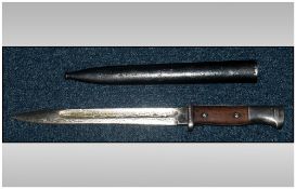 German Model 1884/98 Knife Bayonet, 3rd Reich & Metal Scabbard WWI Mauser Carbine (KAR 98K) JA