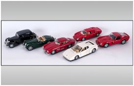 Durago - Scale 1-24 Die Cast Model Cars ( 6 ) In Total. 1/ Mercedes - Benz 300 SL - 1954. 2/ Ferrari