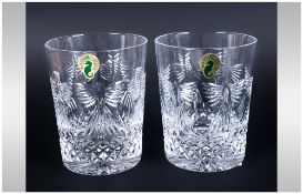 Waterford The Millennium Collection - Very Fine Cut Crystal Pair of ' Peace ' Toasting Double, Old