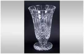 Waterford - Ltd Edition Fine Cut Crystal Balmoral Vase, Trumpet Shape, Crowned with a Ring of