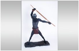Soul Journeys Nuba Tribe Ltd and Numbered Figure ' Natu'   Num. 210-4999. Sculpture Sally Hamer.
