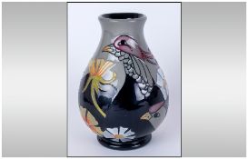Moorcroft Modern Vase 'Courting Birds' Design, designer Emma Bossons, Dated 2013, 5.25'' in