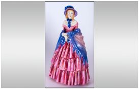 Royal Doulton Early Figurine ' Lady Charmian ' Red Shawl. HN.1948. Designer L. Harradine. Issued