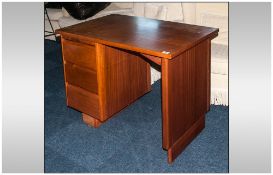 Teak G Plan Style Small Office Desk With Brush Slide Above 3 Drawers, Height 28 Inches, 39 x 24