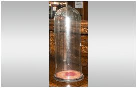 Victorian Glass Dome On Wood Base, 24'' in height.