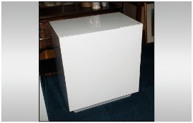 Contemporary Designer Chest Of Drawers, 3 Draw White High Gloss With Diagonal Ridge Design To
