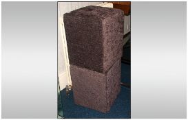 Modern Designer Square Stools Mink Coloured Velour Fabric 16  Inches². Height 19½ Inches