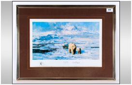 David Shepherd Pencil Signed Ltd Edition Coloured Print, Titled ' Ice Wilderness ' 11.25 x 17