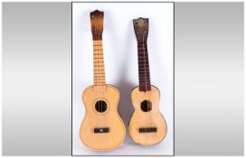 Two Children's Miniature Ukuleles, Made by Lark and Co, Shangai, China. Circa 1960-1980