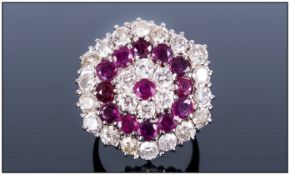 withdrawnxxxxxxxxxxxx  Ladies Impressive 18ct White Gold Set Large Ruby and Diamond Cluster Ring.