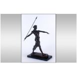 A 20th Century Bronze Figure 'Diana The Huntress With Spear' signed R.Leger to base. Raised on a