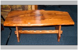 Free Form Wood Slab Coffee Table, Length 48 Inches