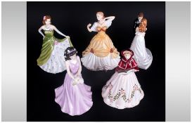 Royal Doulton Figurines ' Pretty Ladies Collection ' ( 5 ) Figures In Total. 1/ Ella HN5541. 2/