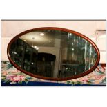 Wooden Framed Oval Mirror, 35'' in width