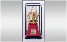 Chonma Chong Reproduction 24ct Gold Plated & Oriental Jade Crown Silla Dynasty 5th-6th Century
