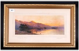 Signed Print Attributed To A.De.Breanski Janr pencil signed to the margins, titled the setting Sun