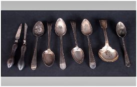 A Small Collection Of George III Silver Tea Spoons, Various Makers & Hallmarks. 134.3grams.