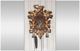 German Cuckoo Clock With Three Weights, Bird & Acorn Pediment, Acorn Pendulum.