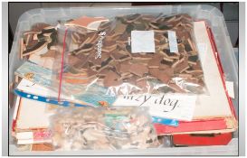 Box Containing A Collection Of Early To Mid 20th Century Jigsaw Puzzles