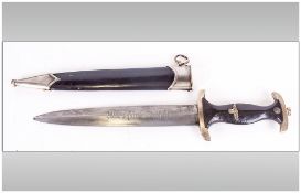 German SA Dagger With Scabbard, Marked to Blade 'Wes Fur Deutschland'.