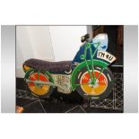 Vintage Fairground Ride Of A Motorcycles . Registration Number I.M.4.U with iron handle bars and