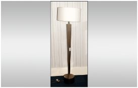 Modern Gold Tone Standard Lamp Of Square Tapering Form On A Raised Circular Base, Overall Height