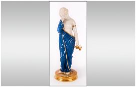 Royal Worcester Handpainted Porcelain Figurine Semi-Naked Classical Maiden Covered In A Loose Wrap