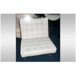 Modern Designer Chrome Lounger Chair With Buttoned Leather Cushion 28 x 29 x 29 Inches
