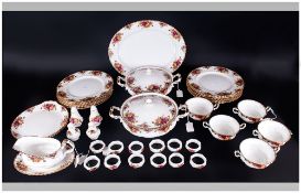Royal Albert Old Country Roses 41 Piece Part Tea and Dinner Service. Comprises 2 sandwich plates,