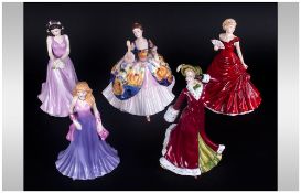 Royal Doulton Figurines ' Pretty Ladies Collection ' ( 5 ) Figures In Total. 1/ Madeline HN5513.