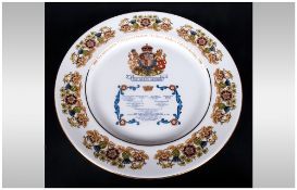 Aynsley Queen Mother's Plate to commemorate her 80th Birthday 1900-1980.