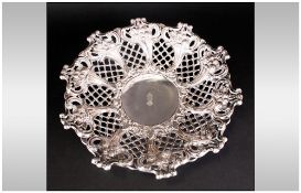 Spanish Silver Antique Embossed Footed Bowl Of Fine Quality engraved to the centre with the