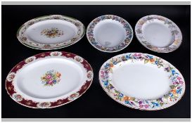 Shelley 1930's / 1940's Assorted Platters ( 5 ) In Total. 1/ Duchess Pattern, Num 13401. Diameter