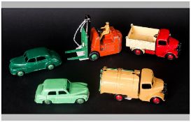 Dinky Toys Diecast Metal Model Cars etc, Collection Of Five Models, No Boxes. 1940/50's. 1. Bedford,