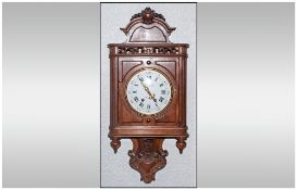 Victorian Mahogany Cased Vienna Wall Clock circa 1895. Striking & spring driven movement. Plus a